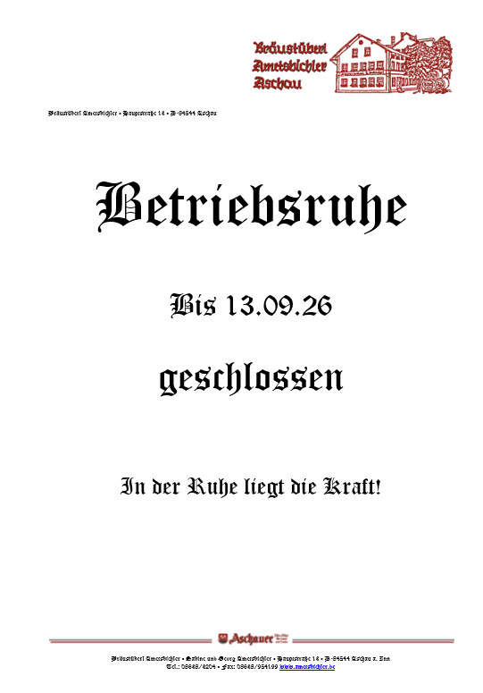 Betriebsruhe